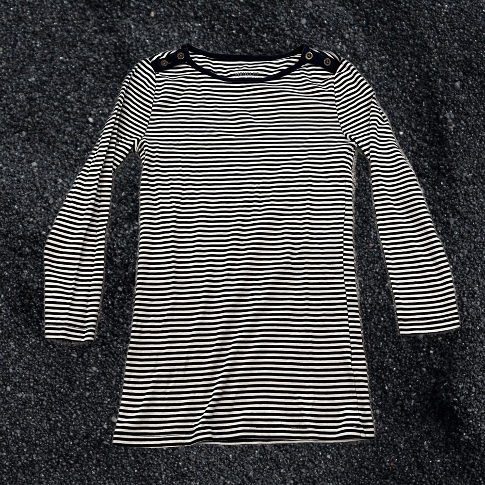 J. Crew Perfect Fit Blue and White Striped Comfy Long Sleeve Shirt Size XS